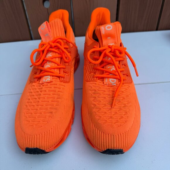 TSIODFO Mens Size EU 46 Orange Athletic Running Shoes Breathable Casual Sneakers - Picture 2 of 8